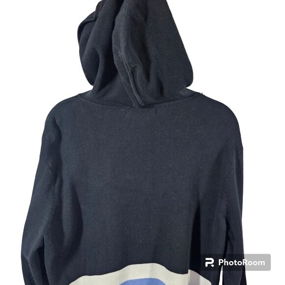 Lily Stanhope Hooded Zipper Front Navy Cotton Sweater XL - Picture 4 of 5